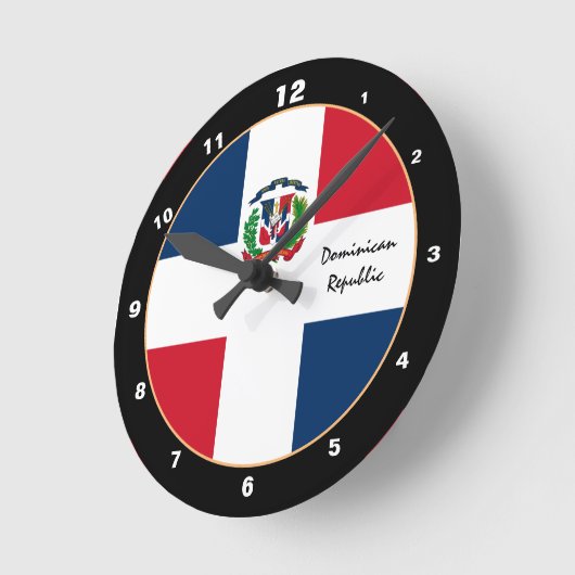 Patriotische Dominikanische Flagge, Dominikanische Runde Wanduhr (Winkel)