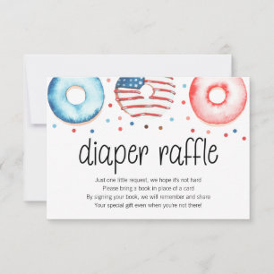 Patriotische Donut Baby Sprinkle Diaper Raffekarte Dankeskarte