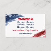 Patriotische Doppelseiten-Karten für kleine Untern Visitenkarte (Rückseite)