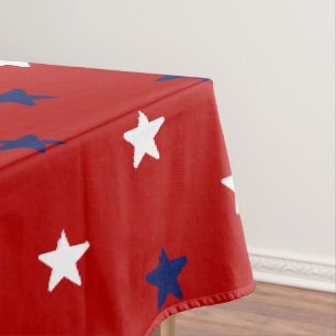 Patriotische dunkelrote blaue Marinestars Urlaub Tischdecke