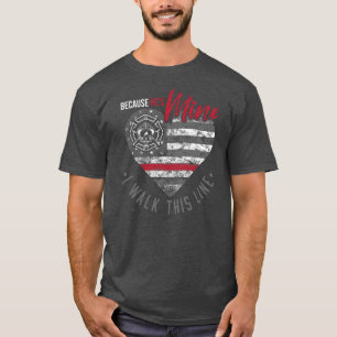 Patriotische dünne rote Linie Amerikanische Flagge T-Shirt