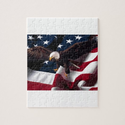 Patriotische Eagle-amerikanische Flagge Puzzle (Vertikal)