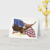 Patriotische Eagle-Flaggen-Gruß-Karte Karte (Gelbe Blume)
