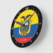 Patriotische Ecuador-Flagge, Ecuador Zuhause / Des Runde Wanduhr (Winkel)