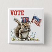 Patriotische Eichhörnchenabstimmung Button (Vorderseite)