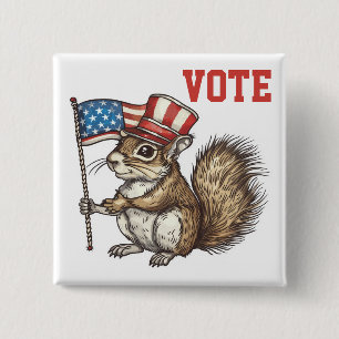 Patriotische Eichhörnchenabstimmung Button