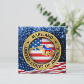Patriotische Einladung von Maryland Democrat - srf (Stehend Vorderseite)