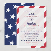 Patriotische Einladung zur Hochzeit - US-Flagge
