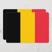 Patriotische Einladungen mit belgischer Flagge (Vorne/Hinten)