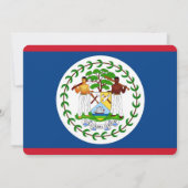 Patriotische Einladungen mit Belize-Flagge (Rückseite)