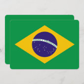 Patriotische Einladungen mit brasilianischer Flagg (Vorne/Hinten)