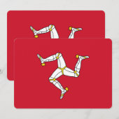 Patriotische Einladungen mit der Flagge der Insel  (Vorne/Hinten)