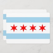 Patriotische Einladungen mit Flagge von Chicago (Vorne/Hinten)