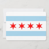Patriotische Einladungen mit Flagge von Chicago (Rückseite)