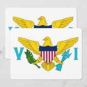 Patriotische Einladungen mit Jungfrau Islands Flag (Vorne/Hinten)