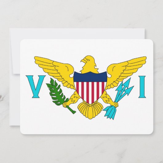 Patriotische Einladungen mit Jungfrau Islands Flag (Vorderseite)