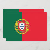 Patriotische Einladungen mit portugiesischer Flagg (Vorne/Hinten)