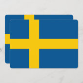 Patriotische Einladungen mit Schwedenflagge (Vorne/Hinten)