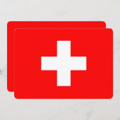 Patriotische Einladungen mit Schweizer Flagge (Vorne/Hinten)