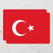 Patriotische Einladungen mit türkischer Flagge (Vorne/Hinten)