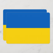 Patriotische Einladungen mit ukrainischer Flagge (Vorne/Hinten)