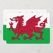Patriotische Einladungen mit Wales Flag (Vorne/Hinten)