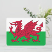 Patriotische Einladungen mit Wales Flag (Stehend Vorderseite)