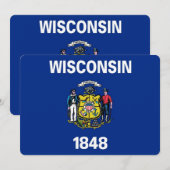 Patriotische Einladungen mit Wisconsin-Flagge (Vorne/Hinten)