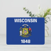 Patriotische Einladungen mit Wisconsin-Flagge (Stehend Vorderseite)