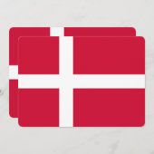 Patriotische Einladungen unter dänischer Flagge (Vorne/Hinten)