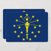 Patriotische Einladungen unter der Flagge Indianas (Vorne/Hinten)