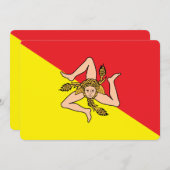 Patriotische Einladungen unter der Flagge Sizilien (Vorne/Hinten)