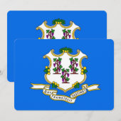 Patriotische Einladungen unter der Flagge von Conn (Vorne/Hinten)