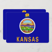 Patriotische Einladungen unter der Flagge von Kans (Vorne/Hinten)