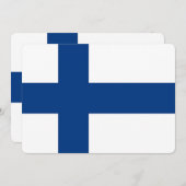 Patriotische Einladungen unter finnischer Flagge (Vorne/Hinten)