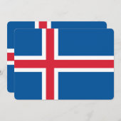 Patriotische Einladungen unter isländischer Flagge (Vorne/Hinten)