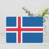 Patriotische Einladungen unter isländischer Flagge (Stehend Vorderseite)