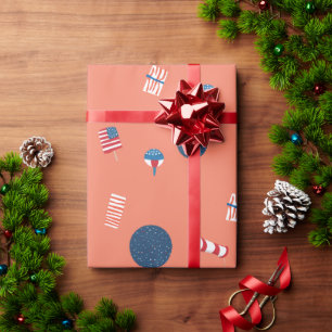 Patriotische Eis am Stiel und Luftflaggen Geschenk Geschenkpapier