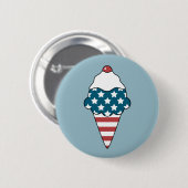 Patriotische Eiscreme Button (Vorne & Hinten)