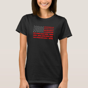 Patriotische Eisenbahn-Amerikanische Flagge Lokomo T-Shirt