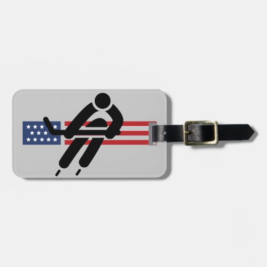 Patriotische Eishockeydesignmarken Gepäckanhänger (Vorderseite horizontal)