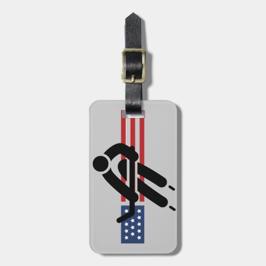Patriotische Eishockeydesignmarken Gepäckanhänger (Vorderseite vertikal)