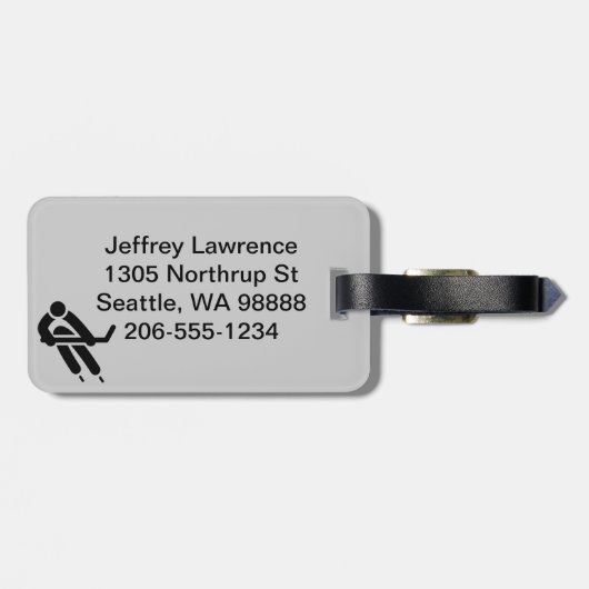 Patriotische Eishockeydesignmarken Gepäckanhänger (Rückseite horizontal)