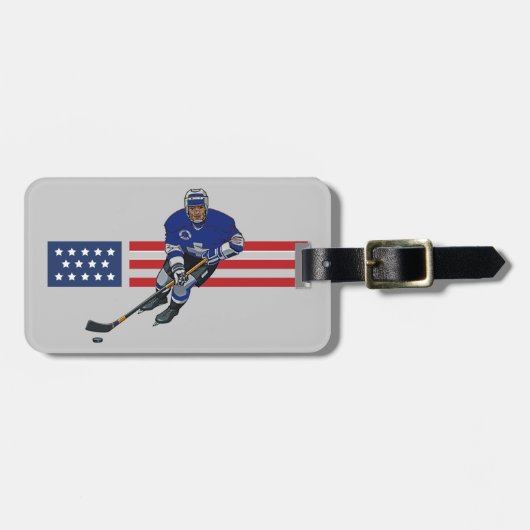 Patriotische Eishockeydesignmarken Gepäckanhänger (Vorderseite horizontal)