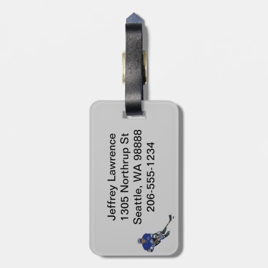 Patriotische Eishockeydesignmarken Gepäckanhänger (Rückseite vertikal)