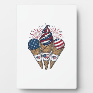 Patriotische Eistüten Vintage Fourth of July S Fotoplatte