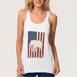 Patriotische Elefantenflagge Vintage-Vektordesign_ Tank Top