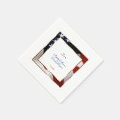 Patriotische, elegante USA Flag Gold Frame Wedding Serviette (Ecke)