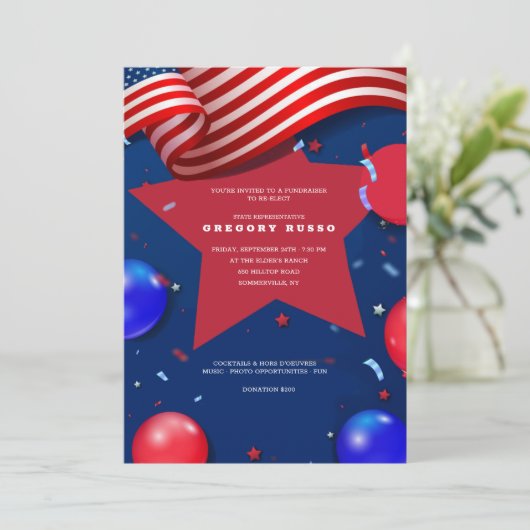 Patriotische Elemente Einladung (Stehend Vorderseite)