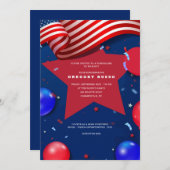 Patriotische Elemente Einladung (Vorne/Hinten)